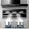 Wholesale royalstar high suction range hood for home warm dish insulation top side double suction small kitchen range hood
