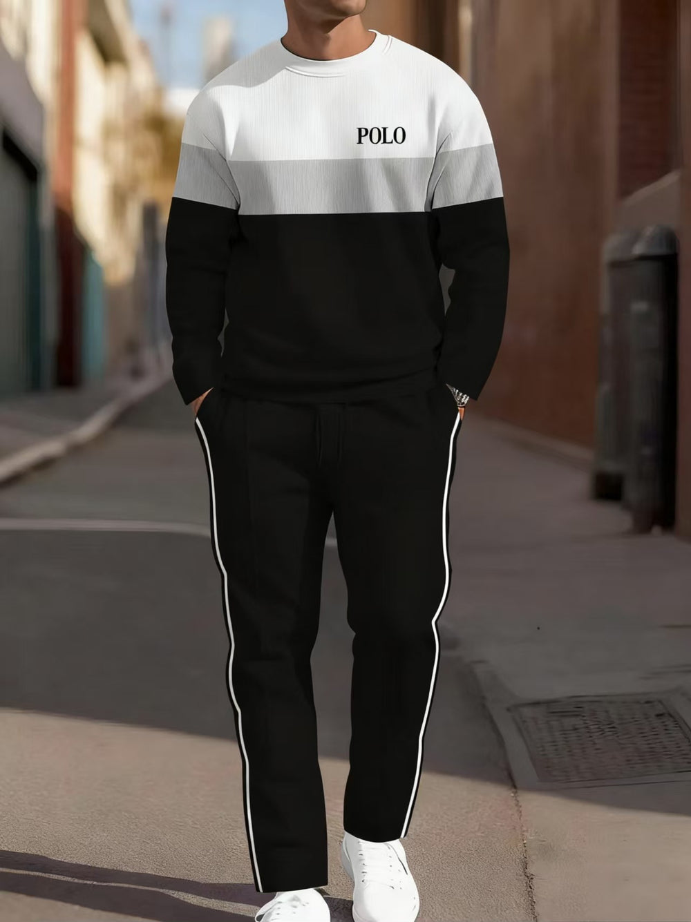 cross-border e-commerce 3d digital print men's autumn/winter new casual fitted long-sleeve hoodie and pants set