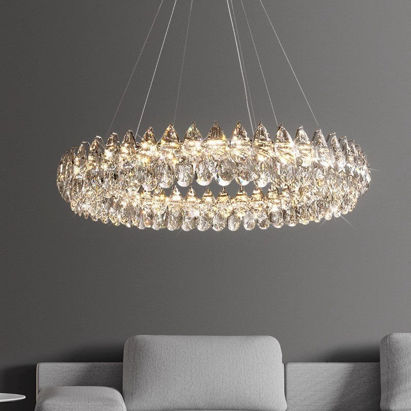 Light luxury crystal chandelier living room light modern simple atmosphere high PC and console game light bedroom new dining room light Zhongshan lighting