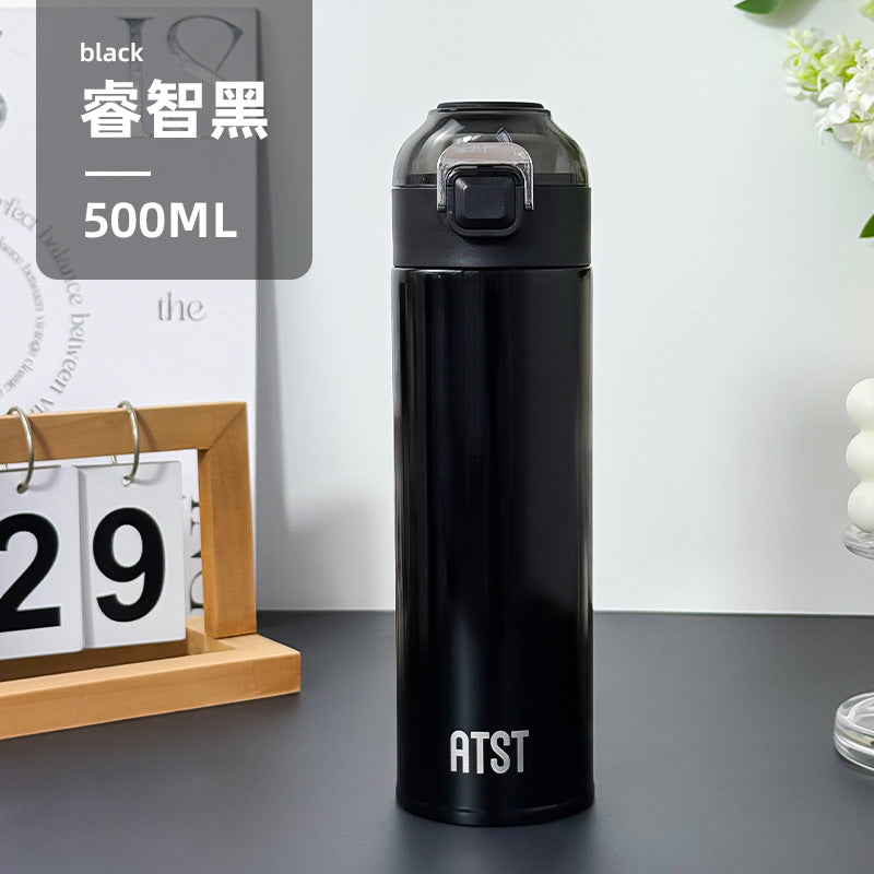 New arrival: stylish 304 stainless steel insulated tumbler - minimalist, portable, perfect for students, men & women. pop-up lid design. wholesale options available for promotional gifts