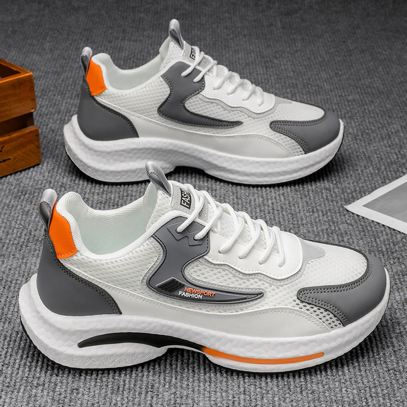 2025 winter new men's breathable casual sneakers, mesh anti-odor shoes, men's soft sole versatile running shoes