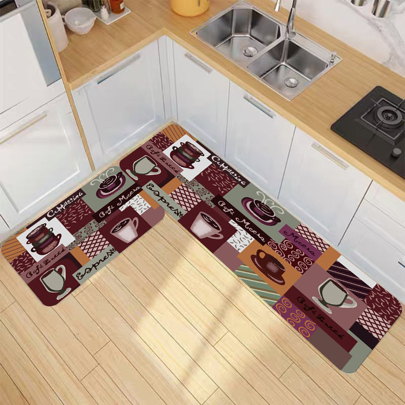 ins kitchen floor mat long strip absorbent bathroom foot mat simple household kitchen carpet  hot style
