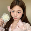 Small fresh organza flower hairpin side clip side back of head hairpin super fairy vacation style green forest style headwear