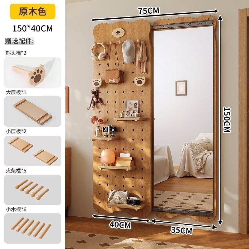 Bear hole board full-length mirror hidden push-pull full-length mirror for home can be closed invisible wall-mounted fitting mirror no