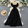 French chic ruffle trim chiffon dress -  new arrival: ethereal, slimming maxi dress