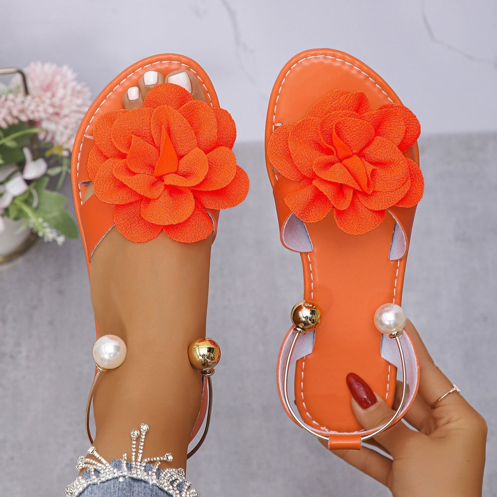 Women's plus size bohemian floral thong sandals - summer  new arrival for export