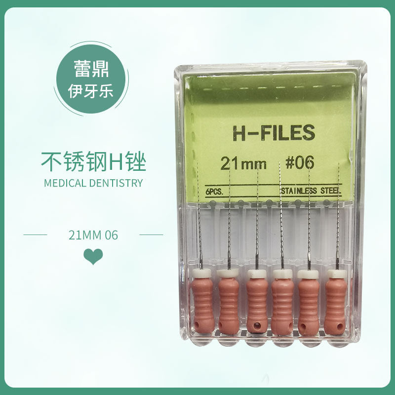 Dental H file K file Enlarged needle Root canal Stainless steel file Nickel titanium file R file One box of six boxed manometry needles Hand use