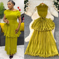 European and american light luxury sleeveless dress - women's summer ruffle hem, cinched waist, elegant, unique, exquisite maxi dress
