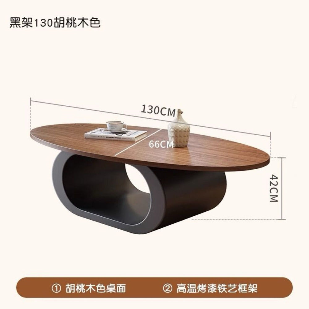 Medieval style creative coffee table oval casual small apartment living room tea table popular special-shaped cut out log tea table