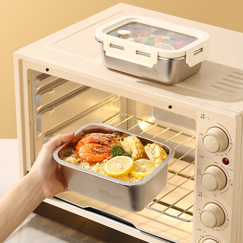 304 stainless steel fresh-keeping box pp cover sealed fresh-keeping box office worker small lunch box fruit bento box packing box