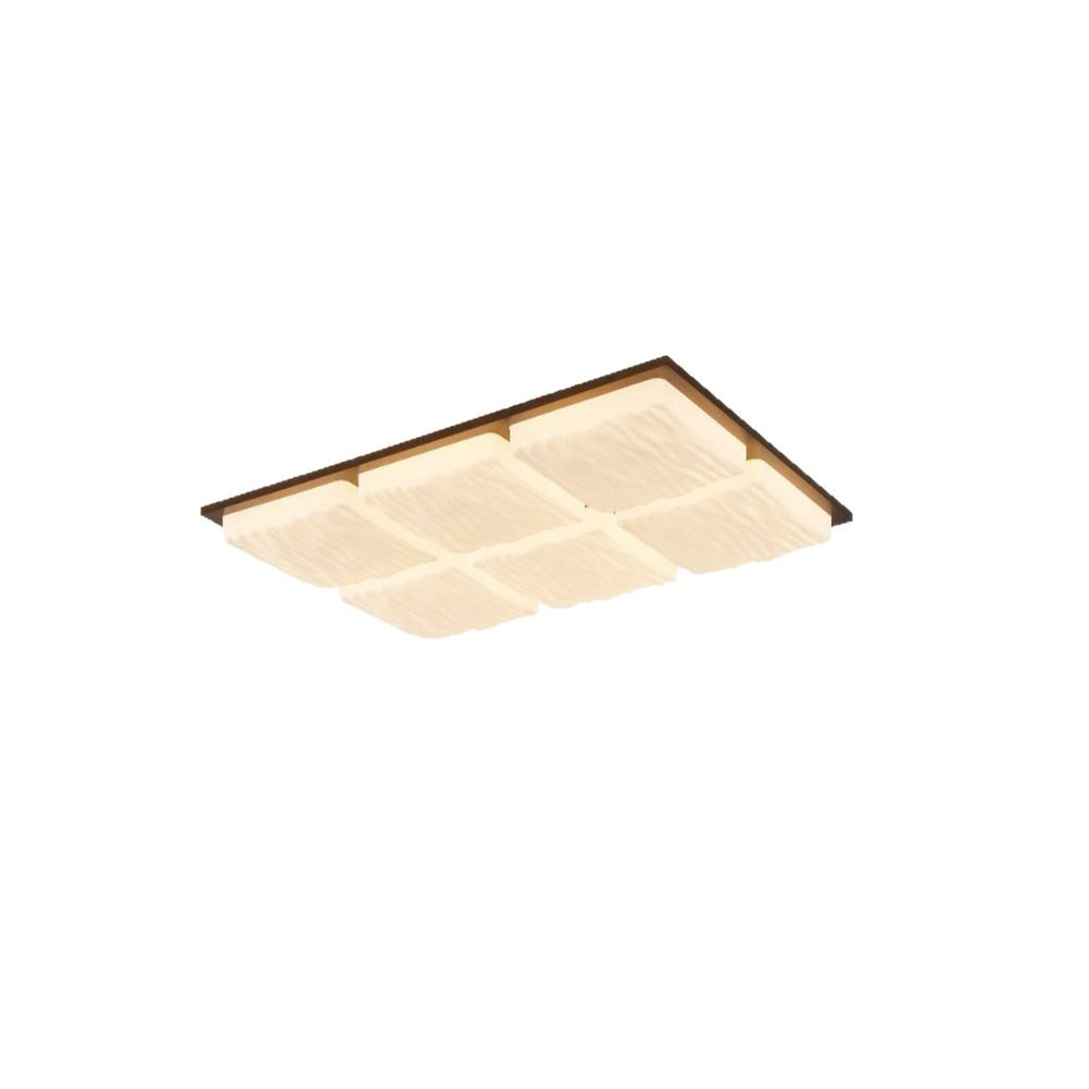 Wabi-sabi style solid wood square ceiling lamp stereo wave soft light b&b living room bedroom aisle simple atmosphere manufacturer