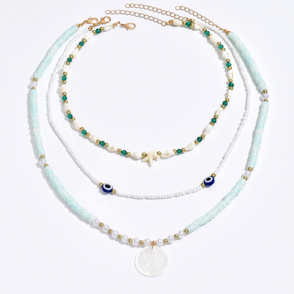 Wholesale seashell necklace set - european & american style, bohemian beach vacation accessories, beaded choker necklace for women