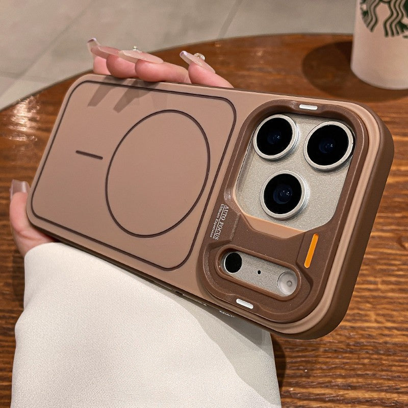Spliced design magnetic compatible iphone 17 pro max case, apple 15 matte anti-drop protective cover