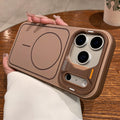 Spliced design magnetic compatible iphone 17 pro max case, apple 15 matte anti-drop protective cover