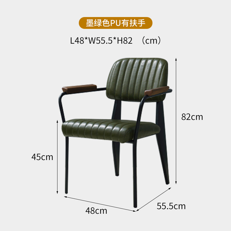 American industrial style restaurant wrought iron dining chair retro cafe casual armrest chair barbecue hot pot shop leather chair
