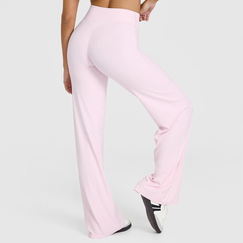 best selling straight-leg pants nude brushed sports casual yoga pants peach butt high waist large stretch fitness pants