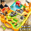 Kids' construction vehicle sand table toy set - space sand & ultra-light clay tool kit for boys, ages 3-6 - perfect birthday gift