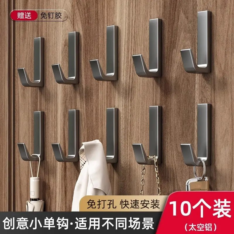 Space aluminum door rear hook strong adhesive load-bearing coat hook no punching adhesive hook coat hook wall-mounted wall coat hook