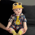 Summer lightweight short-sleeve romper for newborns and young babies - korean style, stylish outfit for going out, summer crawling suit