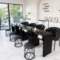 New arrival marble iron porcelain surface turbine manicure table and chair suit economical single and double multi-functional odor-free carbon steel paint