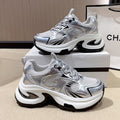 2026 spring chunky platform sneakers for women - new mesh breathable fashion silver height increasing casual athletic trendy shoes