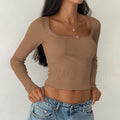 European and american style  new solid color bowknot lace cropped t-shirt, fashionable versatile long sleeve slim fit top for women