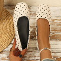 summer new french square toe ballet flats polka dot mary janes women's fabric in-stock size 43