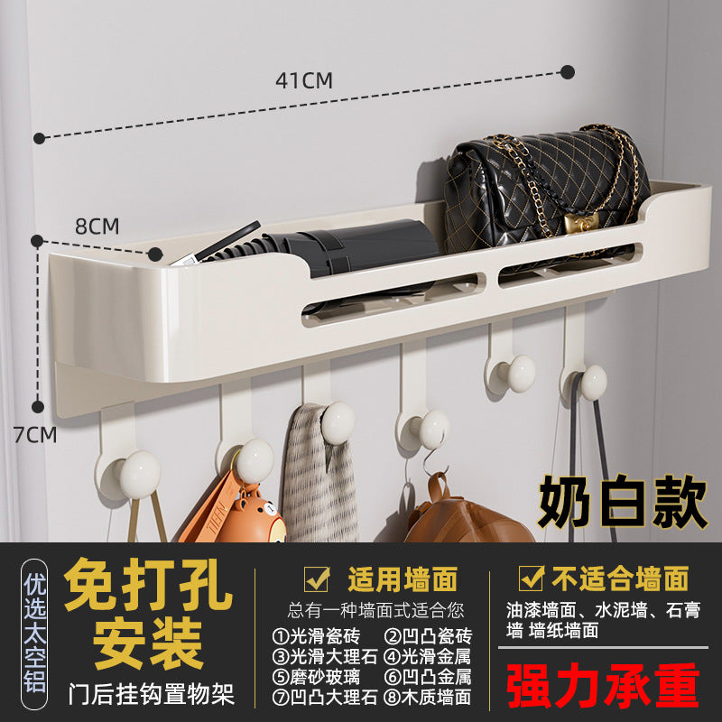 Gun gray towel rack, punch-free bathroom bathroom storage rack, wall-mounted towel rack, bathroom bedroom door storage