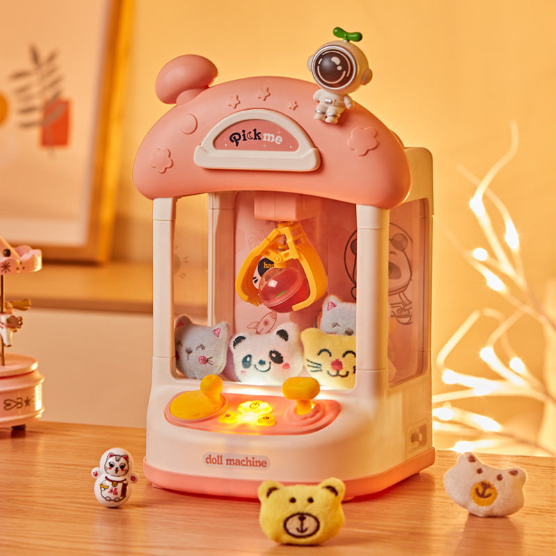 Kids mini claw machine electric sound and light clip doll gashapon candy game machine boys and girls gift toys