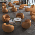 New arrival creative leather sofa combination coffee table yuanbao bread sofa business club reception negotiation sofa