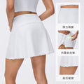High-waisted, anti-exposure yoga skirt, faux two-piece breathable tennis skirt, solid color versatile sports skort for women, summer d26090