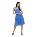 Amazon fashion ruffles pleated mid-length dress women's  summer new elegant sleeveless skirt