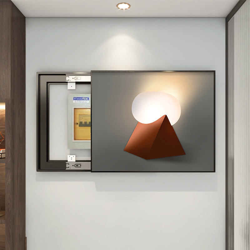 Nordic meter box decorative painting modern simple electric box painting push-pull light luxury blocking painting electric switch box crystal porcelain mural