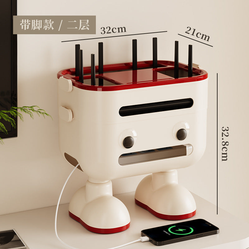 Router storage box - home wifi, tv set-top box organizer, new socket & broadband cable management solution