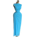 European and american cross-border women's fashion:  autumn new arrival - elegant, designer, ruched, slim-fit, solid color, long dress