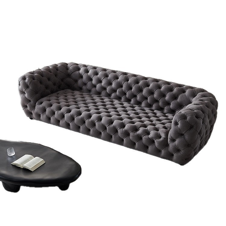 Italian minimalist living room baxter fabric button sofa villa large flat hotel frosted technical cloth sofa custom