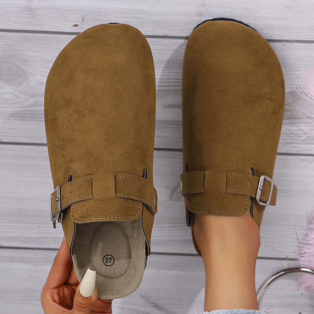 Plus size women's cork bottom slippers export baotou half-slippers birkenstock shoes 35-48 sizes shipped according to customer plan