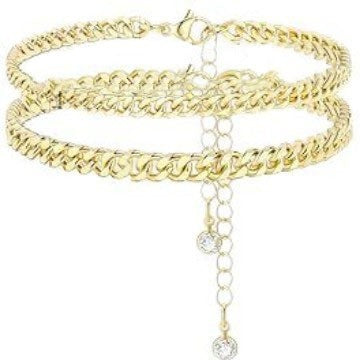 European and american cross-border jewelry minimalist individual flat snake chain twisted chain design sense anklet women's new fashion anklet set