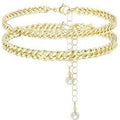 European and american cross-border jewelry minimalist individual flat snake chain twisted chain design sense anklet women's new fashion anklet set
