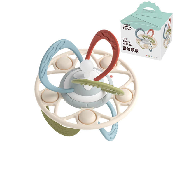 's new Manhattan hand-held ball baby silicone can bite tooth glue grinding stick baby biting glue toy