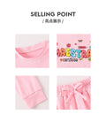 girls' pink long-sleeve sweatshirt and pleated skirt set - autumn casual two-piece outfit with letter appliqué