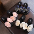 2025 new fashionable parent-child summer outdoor slippers, girls' holiday sandals, bowknot baby flip-flops