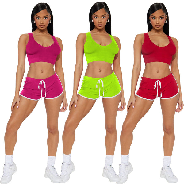 YD8748-B10 special products are non-refundable and non-exchangeable European and American women's clothing, sexy and fashionable threaded, waist two-piece set