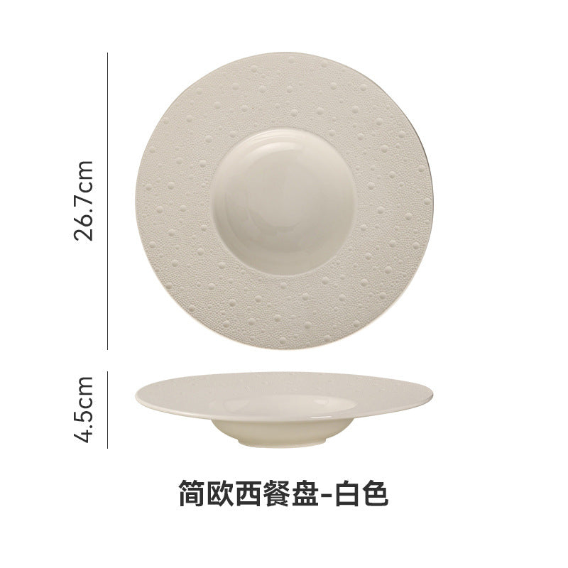 Nordic creative mars crater pasta ceramic plate - restaurant & hotel pasta, dessert, and soup plate - wholesale ceramic