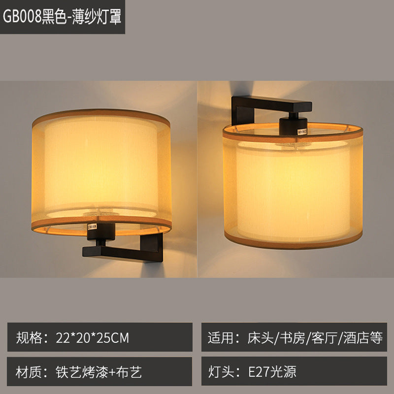 Wall lamp popularcasual up and down adjustment installation room reading master bedroom bedside lamp normcore fabric lampshade led lamp