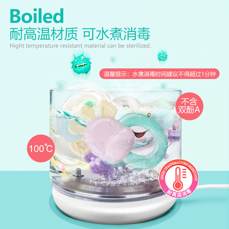 Cross-border  export tooth grinding stick toothpaste baby anti-eating hand soft glue baby mouth desire small mushroom biting glue toy