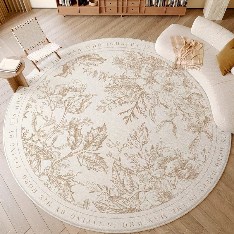 Carpet living room no-wash and wipeable round waterproof cream style  new bedroom bedside light luxury classy floor mat