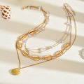 Wholesale seashell necklaces - cross-border, light luxury, high-end summer metal pendant women's fashion multi-layer vacation style choker necklace