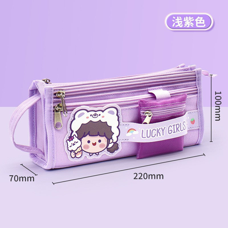 Special clearance stationery bag, primary school student stationery box, large-capacity pencil case, decompression cute cartoon children's pencil bag