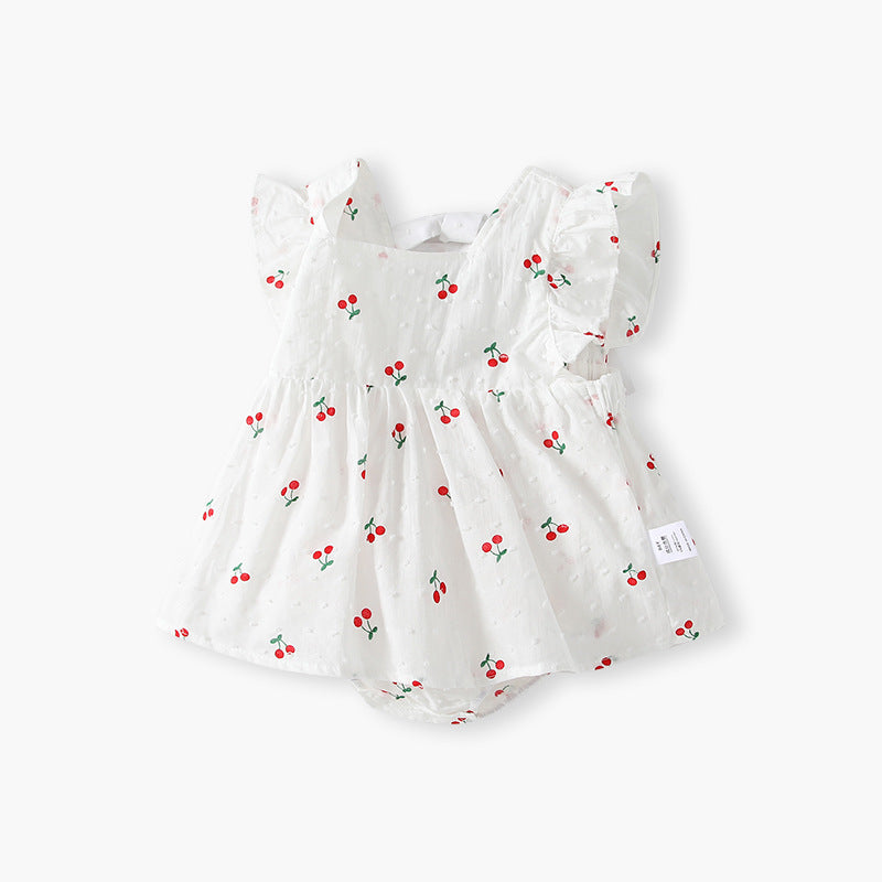 Newborn baby romper dress  new style hundred-day sweet and chic princess dress toddler baby girl fashionable bodysuit